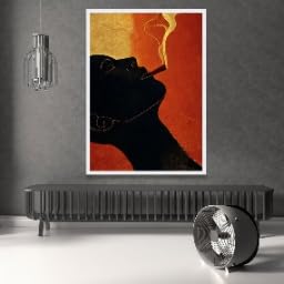 Peinture sur toile haute définition silhouette cigare dorée décoration murale premium 80x120 cm - 3