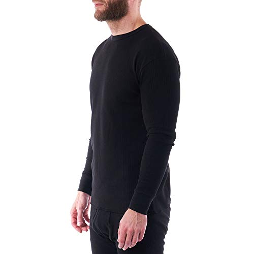 Image of Alpine Swiss Mens Thermal Long Sleeve Top Underwear Crew Neck Shirt Waffle Knit Henley Base Layer