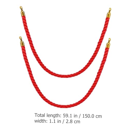 Cordes de guidage velours rouge haut de gamme avec crochets de fixation robustes