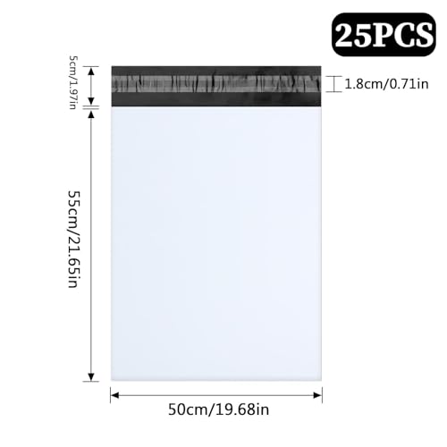 XRXYMQ Versandtaschen 25 stück Versandtüten 50x60 cm Versandbeutel Opake Versandtasche Selbstklebend und Blickdicht verpackungstüten Shipping Bags für Versand Porto Versand Lieferung die Verpackung