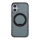 HanaRo iPhone16 用 ケース スマホケース リング MagSafe対応 カメラ保護 衝撃吸収 ﾌﾞﾗｯｸ