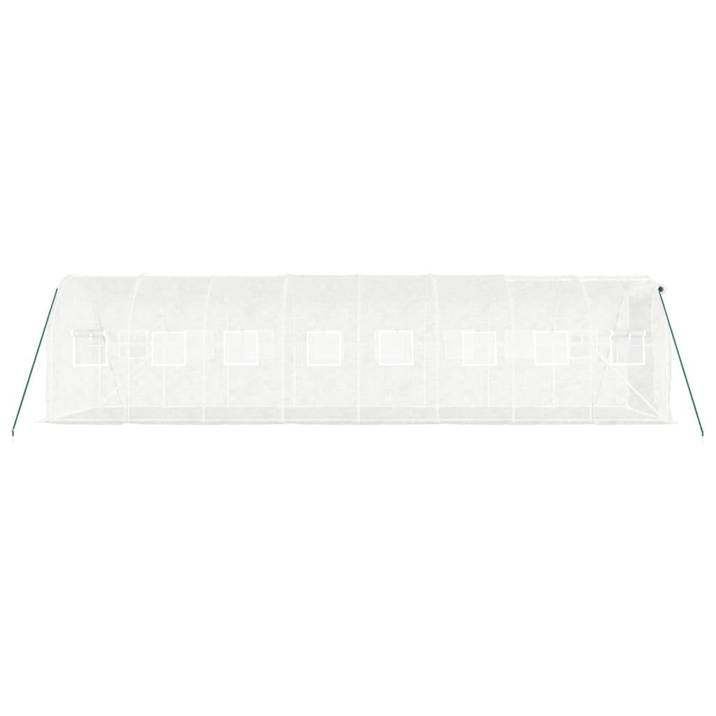 Tomostar Serre de Jardin Tunnel, Serre de Jardin avec Cadre en Acier Blanc 16 m² 8x2x2 m
