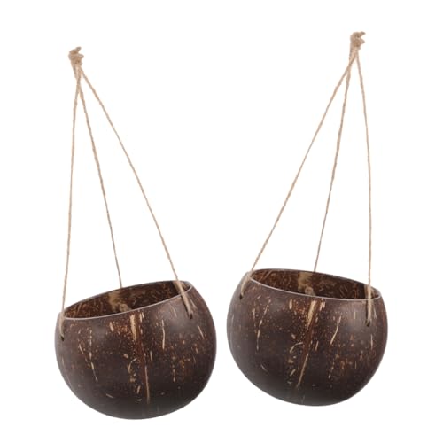 Supvox Kokosnussschale Hängender Blumentopf Dekorative Wandbehangkörbe und
