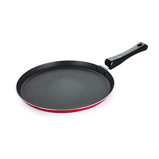 CREW4 Non Stick Red Dosa Tawa 2.6mm Thickness Regular Gas Stove Compatible(Size No.10)