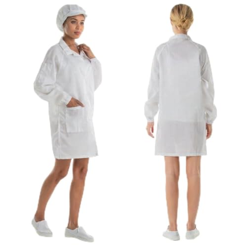 Anti-Static ESD Cleanroom Lab Coat Smock Workwear Garment for Woman