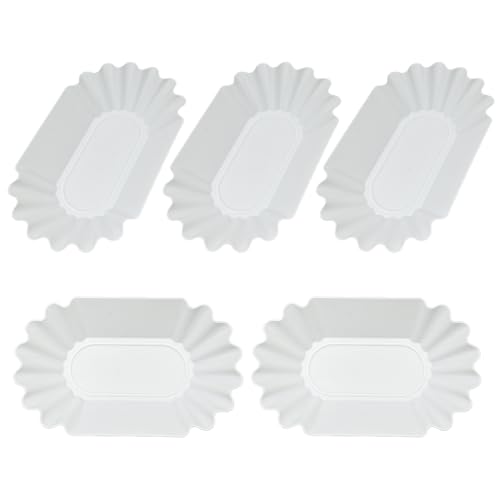 CAFEMASY Coffee Beans Cupping Sample Tray Reusable Plastic Plate for Scooping and Weighing, Display Sample Coffee Beans (5pcs-White)