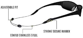Cablz Zipz XL Adjustable Eyewear Retainer | Adjustable, Lightweight, Low Profile, Off-The-Neck Eyewear Retainer Strap | Black | 12 w/XL Tip | safety-eyewear-retainers