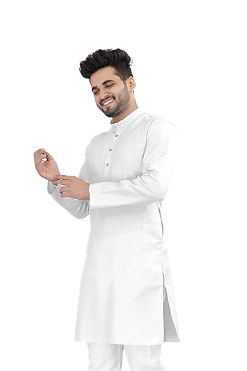 Image of Flossy Men's Cotton Blend Plain Solid Kurta for Men