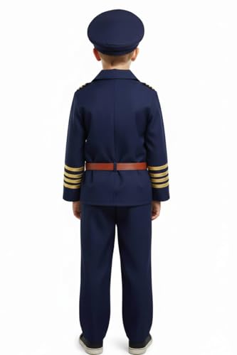 Image of Community Helper Uniform Costume for Kids | Role Play pilot, Traffic police, Navy Fancy Dress for School Functions & Theme Parties