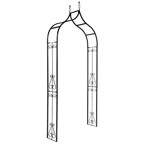 OUTOUR Garden Arch Arbor Arbour Trellis Archway for Climbing Plants Roses Vines Support Rack, Outdoor Garden Lawn Backyard Patio, Matte Black Cover