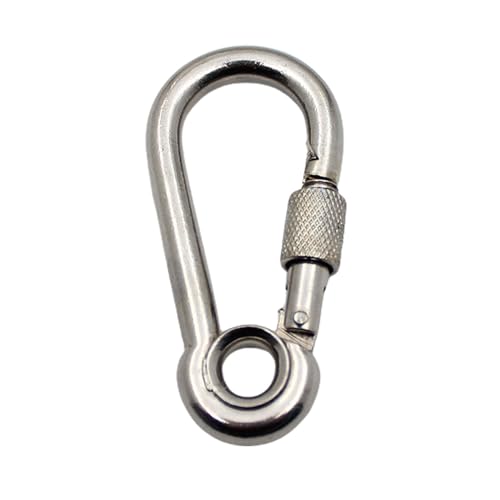 Dasdffvf 2 Pcs Locking Carabiner Screw Gate Buckle Heavy Duty Carabiner Stainless Steel Screw Lock Carabiner Hooks