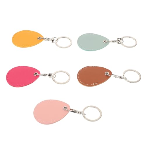 CONGARTENO 5pcs Access Card Pu Leather Case Fashion Keychain Pendant Entrance Guard Card Holder
