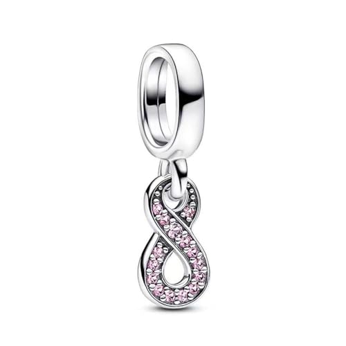 Wedanor Donna Ciondolo- Infinito scintillante Argento 925 Colgantes con Zirconia cubica per Charm Bracciale
