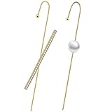 Ear Wrap Crawler Hook Earrings - Ear Cuff Crawler Hook Earrings for Women and teen Girls, 14K Gold P