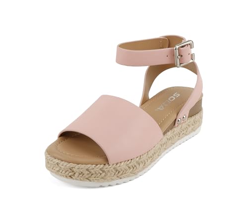 Image of Soda Little Kids /Children /Girls Topic-IIS Espadrille Flatform Wedge Open Toe Sandals