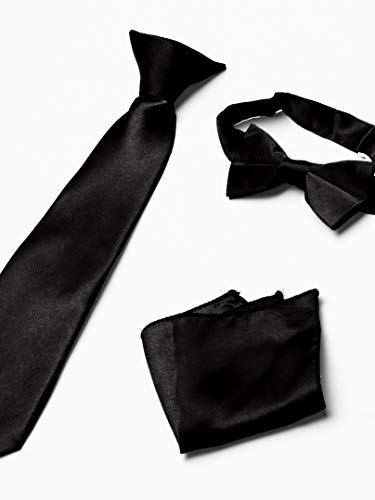 a.x.n.y mens 4 Piece With Tuxedo Vest, Tie, Bow Tie, and Handkerchief Formal Vest Set Combo, Black, 20 US3