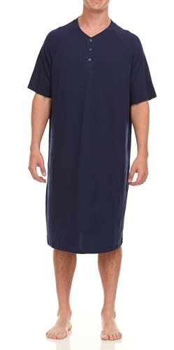 Image of Mens Nightshirt Short Sleeve Lounge, Sleep Shirt, Mens Nightshirt
