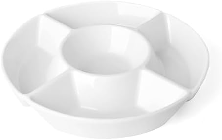 Sweese Porcelain Chip & Dip Serving Set - Divided Platter with 5 ...