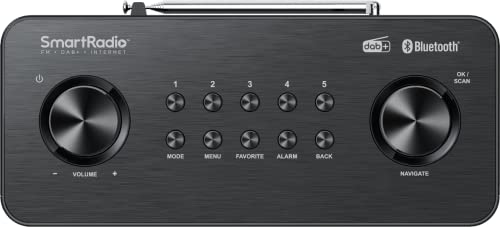 Kenwood CR-ST100S-B - Smart-Radio mit Internetradio, WLAN, 2 x 10 W RMS, Bassreflex Lautsprecher, DAB+, UKW, Bluetooth, USB, Line-In/-Out, Weckfunktion, Sleeptimer, TFT-Farbdisplay, Fernbedienung