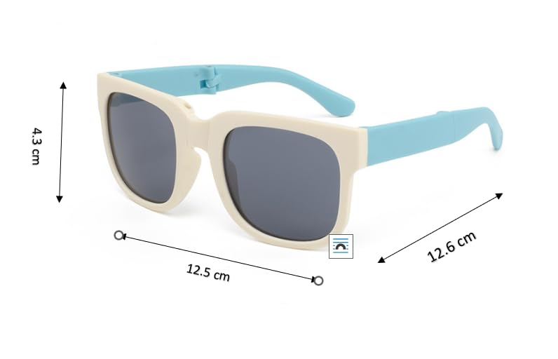 Image of DC DECORIO Foldable Kids Sunglass with Round Case and New Pocket Sunglass for Kids (Pack of 1)