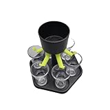 Dispensador de 6 vasos de chupito, desmontaje de tres etapas, dispensador de vino de licor de fiesta, dispensador de líquido ajustable, adecuado para cócteles, fiestas de vino y sidra, bandeja de