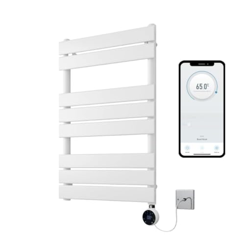 Image of Richmond White WiFi Electric Heated Towel Rail 500mm W x 800mm H