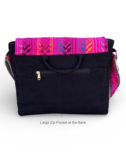 Image of The House of tara Handloom Fabric Messenger Bags for Women | Cotton Canvas Laptop Sling Bag Upto 15.6 Inches | Stylish Crossbody Sling Bag Comes with Flap Closure.