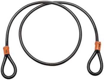 Burg-Wachter Sterling 129C 12mm x 9m Double Loop Vinyl Coated Multi-Stranded Braided Steel Cable with Self Coiling-Black