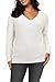 Arach&Cloz Women's Fall Tops 2025 Fashion Trendy V Neck Long Sleeve Shirts Dressy Blouses Knitted Casual Pullover Sweater Ladies Clothes Teacher Outfits Off White L