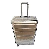 Capa Para Mala de Viagem Protege Contra Arranhões e Impacto Plástico Cristal Transparente Grosso P M G Fechamento com Velcro (Preta, Grande)
