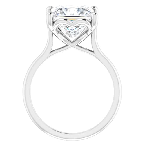 Concealed Heart 2 Ct. Princess Cut Lab Diamond Engagement Ring2