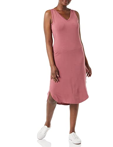 Image of Amazon Essentials Women's Jersey Regular-Fit Sleeveless V-Neck Midi Dress (Previously Daily Ritual)