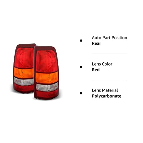 Acanii - For 1999-2002 Chevy Silverado 1500 2500 3500 1999-2006 Gmc Sierra Replacement Tail Lights Lamps Set #TOP3
