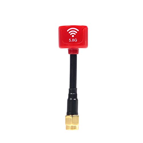QWinOut 5.8-GHz 2.5Dbi Antenna RHCP/LHCP SMA/RP-SMA UFL Straight/Angle MMCX UFL Antenna FPV Mushroom Antenna for RC Drone Accessories (60mm RP-SMA Red)