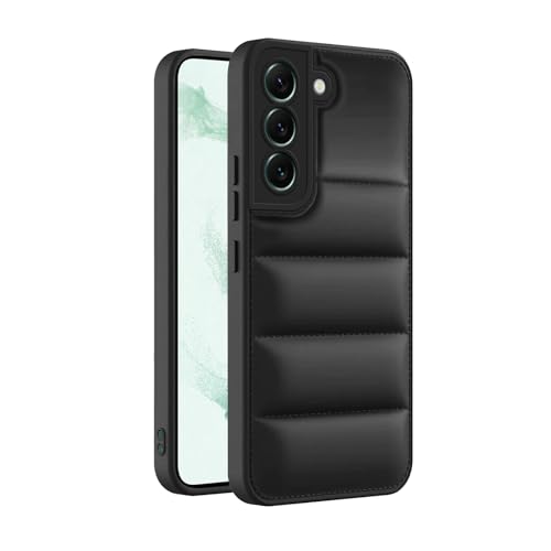 Image of Plus Puffer Case Camera Protection Soft Back Cover for Samsung Galaxy S22 5G - Black