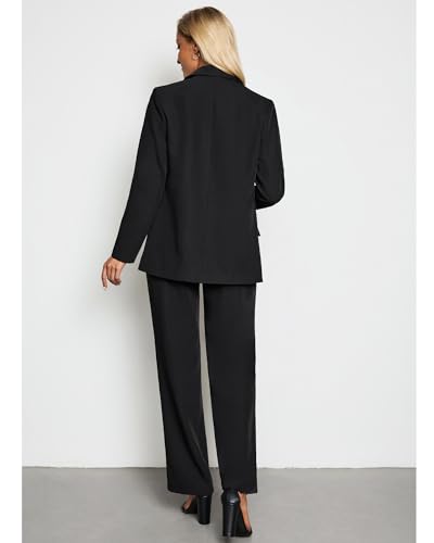Chic Women's Black Blazer and Pant Set for Office Glam - Image 4