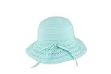 Miuno® Kinder weich Sonnenhut Partyhut Mädchen Stroh Urlaub Hut Sonnenschutz Schleife H393 (Türkis)