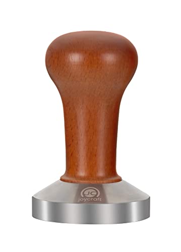 joycraft TWS-58 Espresso Tamper 58mm - Edelstahl Kaffeestempel mit abschraubbarem Buchenholzgriff - Professioneller Espresso Hand Stampfer - Kaffeemehlpresser Cover