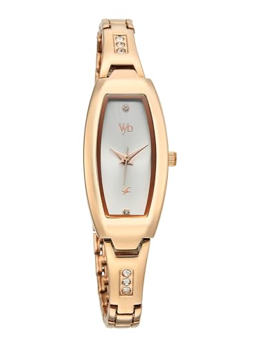 Image of Fastrack Vyb Manifester with Quartz Analog Silver Dial Rose Gold Stainless Steel Strap Watch for Girls - FV60113WM01W