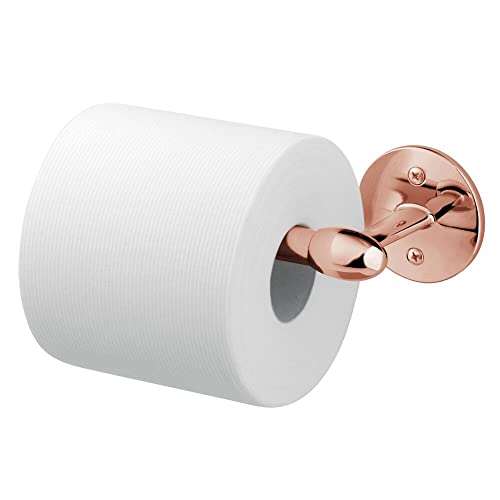 mDesign porte papier toilette en métal – dérouleur papier WC mural pour 1 rouleau – distributeur papier toilette pour salle de bain et toilettes des invités – couleur or rouge