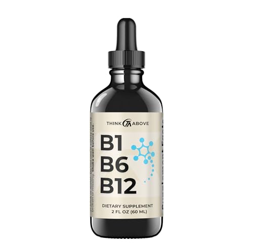 B1 B6 B12 Vitamin Liquid Drops - Nerve, Energy, Brain Support Supplement - Fruity-Like Flavor - Methylcobalamin, Thiamine, Pyridoxine - 60 Day Supply - 2 oz - for Men and Women - Simply Made