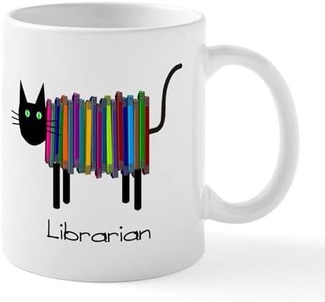 CafePress Librarian Book Cat Mug Ceramic Coffee Mug, Tea Cup 11 oz