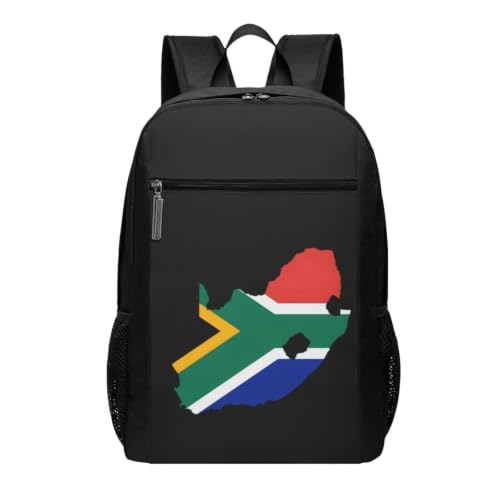 South African Flag Africa Map Backpack Lightweight Casual Daypack 17 Inch