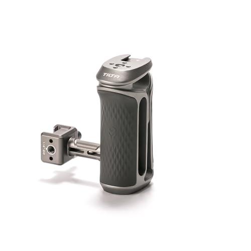 Image of Tilta Xeno Side Handle for Filmmakers & Cameras - Titanium Gray | Secure Connection & Helps Prevent Rotation | Adjustable Height | Textured Silicone Grip | Convenient Assembly (NATO)