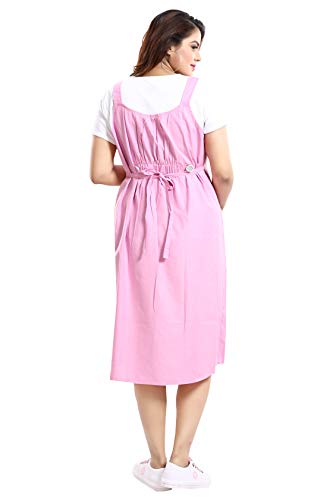 Image of MAMMA'S MATERNITY Women's Cotton Maternity /Pregnancy /Easy Breastfeeding /Feeding /Western Dress with Zippers for Nursing Pre and Post Pregnancy