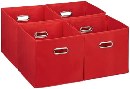 Relaxdays Weihnachtskugel Aufbewahrungsbox 4er Set – Für 64 Kugeln, 33x33x9 Cm, Mit Sichtfenster & Griff