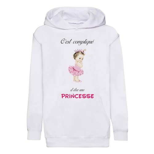 Sweat à capuche enfant fille idée cadeau anniversaire princesse mignon