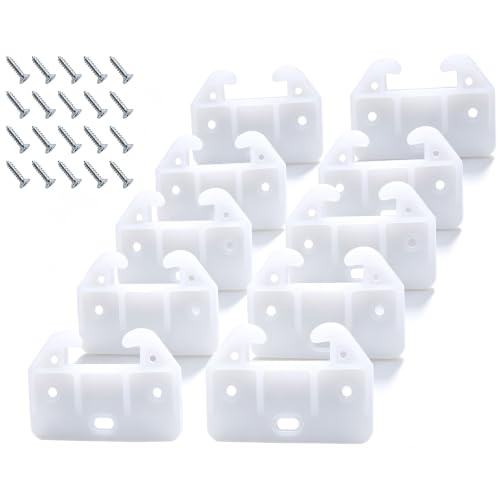 FDXGYH 10 Pcs Plastic Drawer Guides Drawer Track Guides Drawer Rail [White]