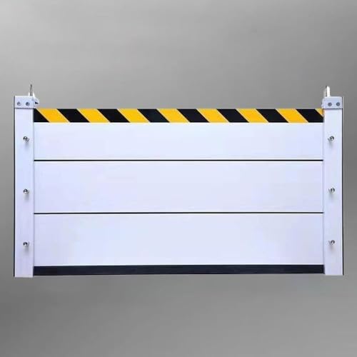 Flood Barrier Aluminum Baffle with Reflective Warning Strip, Reusable Detachable Water Control Shield, Commercial Protection for Basement, Front Door & Gates