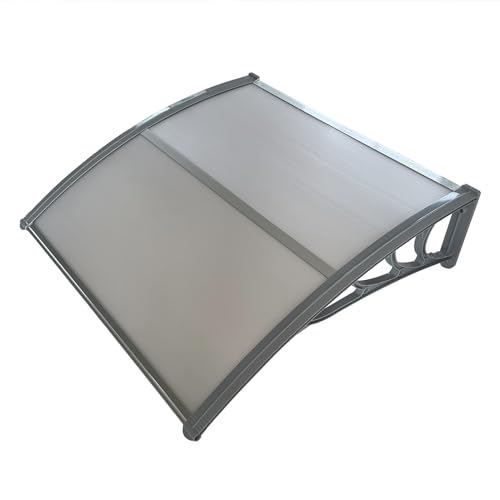 Mejores comprativas On-line Toldos pequeños los diez mejores. 33 Panana - Marquesina de policarbonato para exteriores, de 99 x 99 cm, cubierta protectora contra la lluvia, nieve, luz solar, rayos UV, para patio (100 x 100 x 28 cm, color blanco)